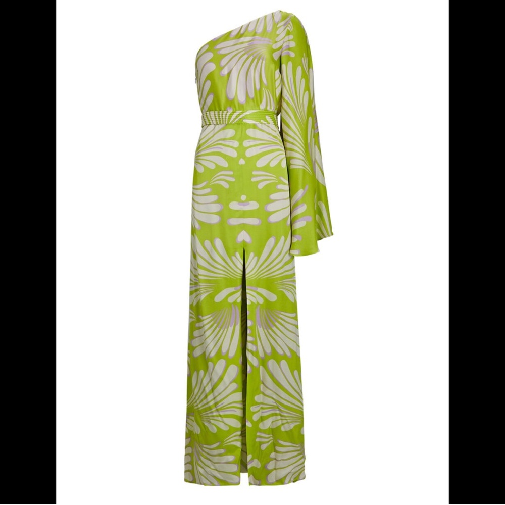 Alexis Lio One-Shoulder maxi dress with Tropical Print